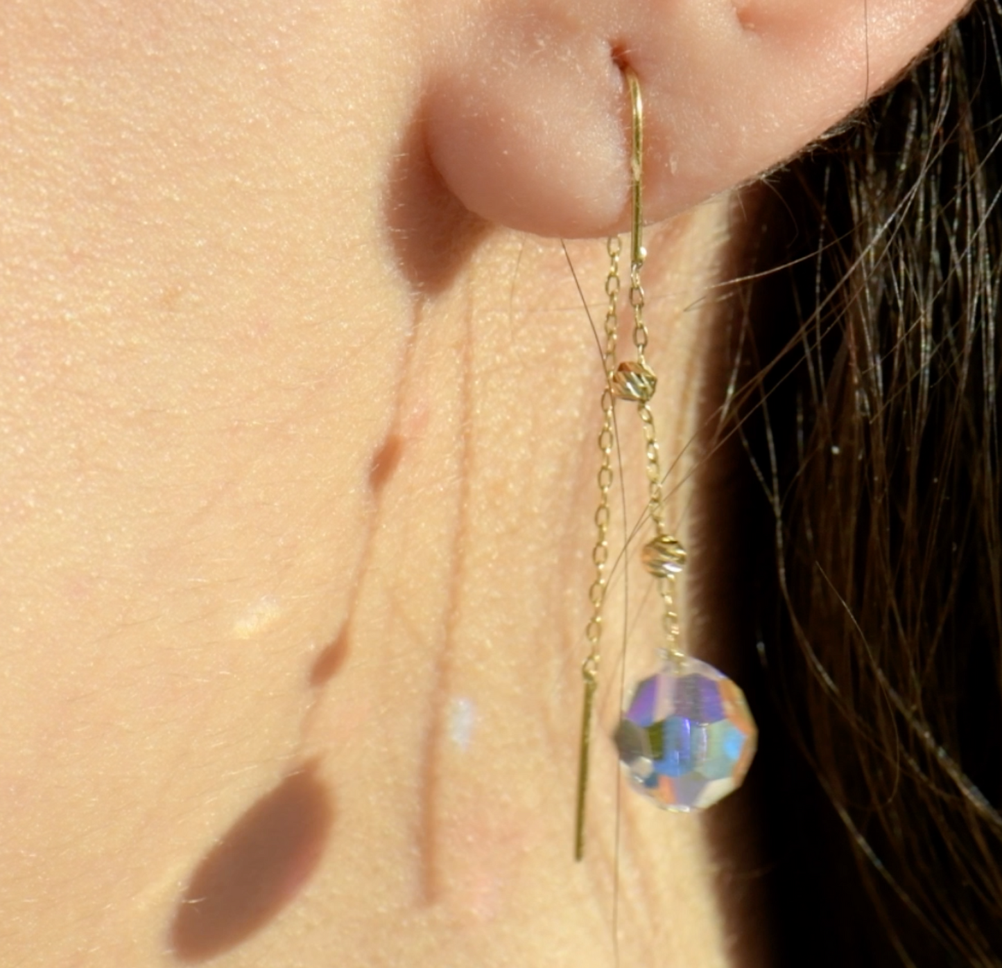 Boucles D'oreilles en or 18K avec Pierres Naturelles